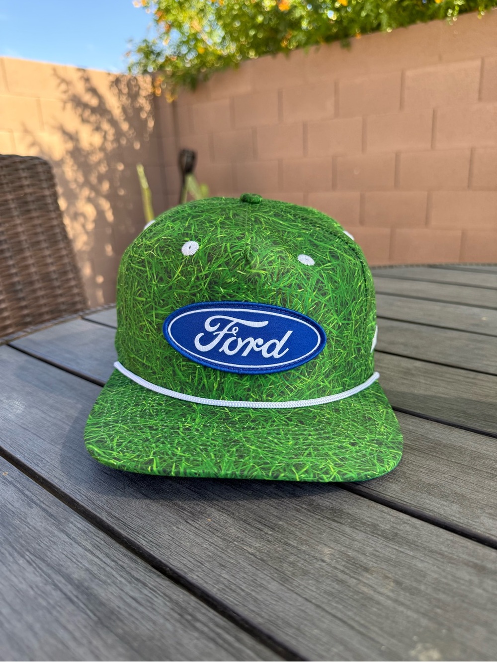 Dixxon Flannel Co Ford Golf Grass Print Snapback Hat Green Rope Cap NWT